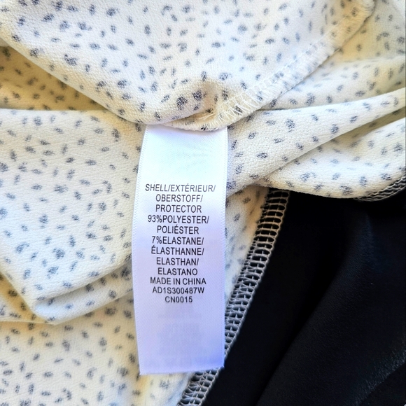 Adrianna Papell Stretchy Slinky Ivory/White & Black Plus Blouse Top Half Sleeve - Picture 6 of 7
